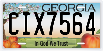 GA license plate CIX7564