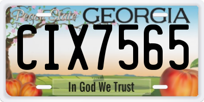 GA license plate CIX7565