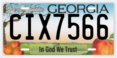 GA license plate CIX7566