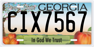 GA license plate CIX7567
