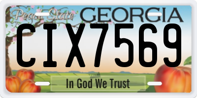 GA license plate CIX7569