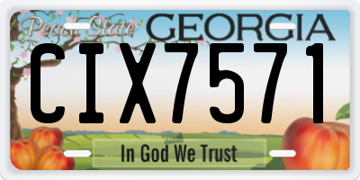 GA license plate CIX7571