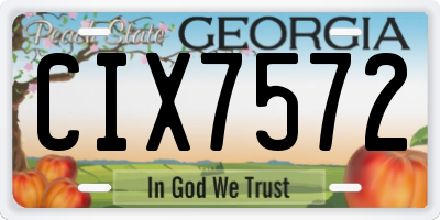 GA license plate CIX7572