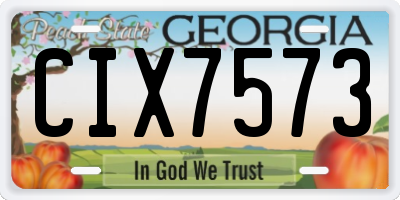 GA license plate CIX7573