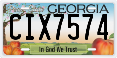 GA license plate CIX7574