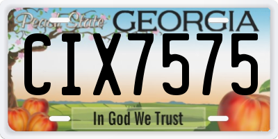 GA license plate CIX7575