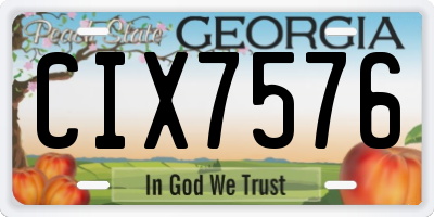 GA license plate CIX7576