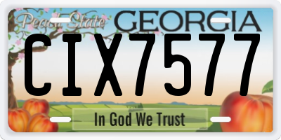 GA license plate CIX7577