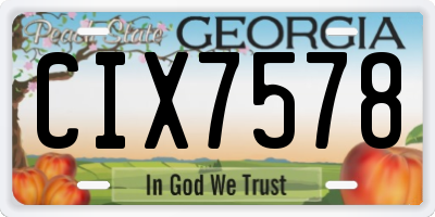 GA license plate CIX7578