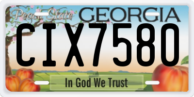 GA license plate CIX7580