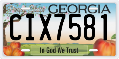 GA license plate CIX7581