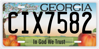 GA license plate CIX7582