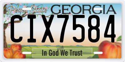 GA license plate CIX7584