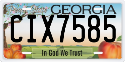 GA license plate CIX7585