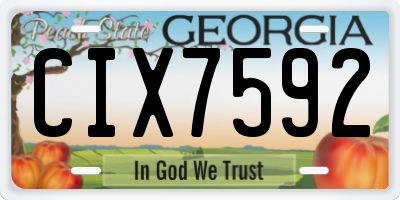 GA license plate CIX7592