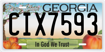 GA license plate CIX7593