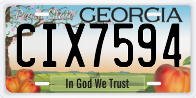 GA license plate CIX7594