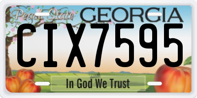 GA license plate CIX7595