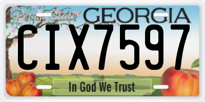 GA license plate CIX7597