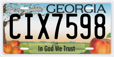 GA license plate CIX7598
