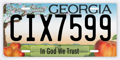 GA license plate CIX7599