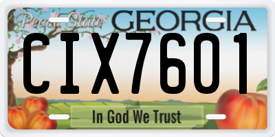 GA license plate CIX7601