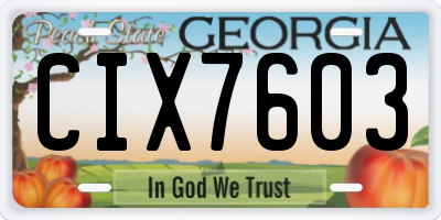 GA license plate CIX7603