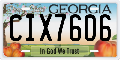 GA license plate CIX7606