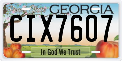 GA license plate CIX7607