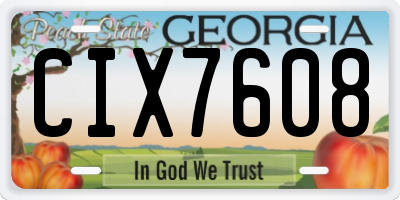 GA license plate CIX7608