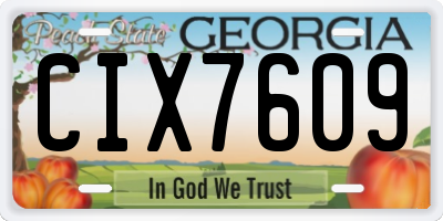 GA license plate CIX7609