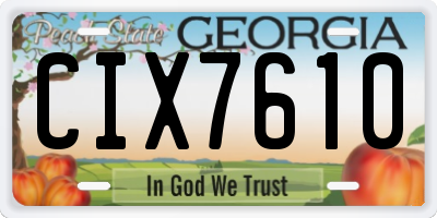 GA license plate CIX7610