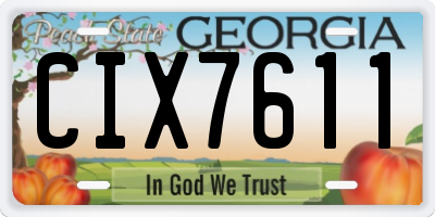 GA license plate CIX7611