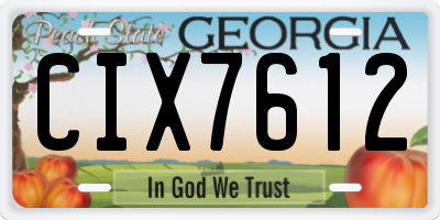 GA license plate CIX7612