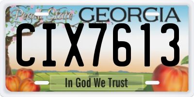 GA license plate CIX7613