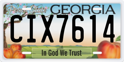 GA license plate CIX7614