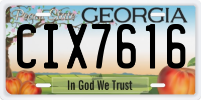 GA license plate CIX7616