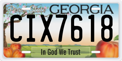 GA license plate CIX7618
