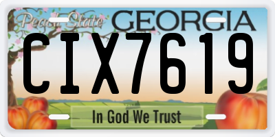 GA license plate CIX7619
