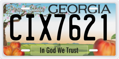 GA license plate CIX7621