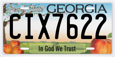 GA license plate CIX7622