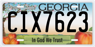 GA license plate CIX7623
