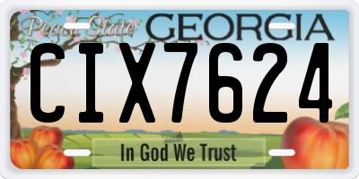 GA license plate CIX7624