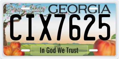 GA license plate CIX7625