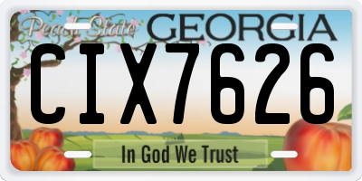 GA license plate CIX7626