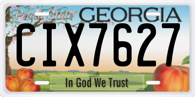 GA license plate CIX7627