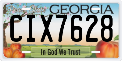 GA license plate CIX7628