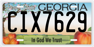 GA license plate CIX7629
