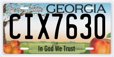 GA license plate CIX7630