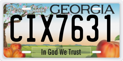 GA license plate CIX7631